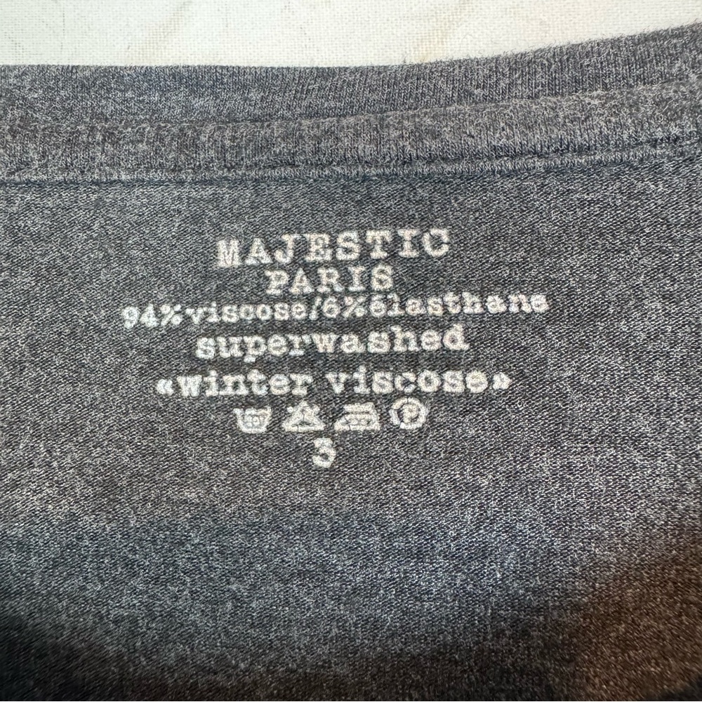 Majestic Paris | Gray Long Sleeve Tee, M - Picture 4 of 6
